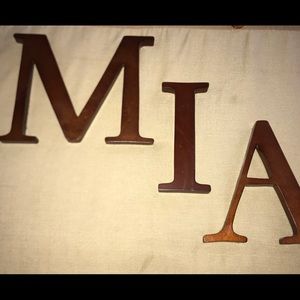 Pottery Barn wooden expresso letters